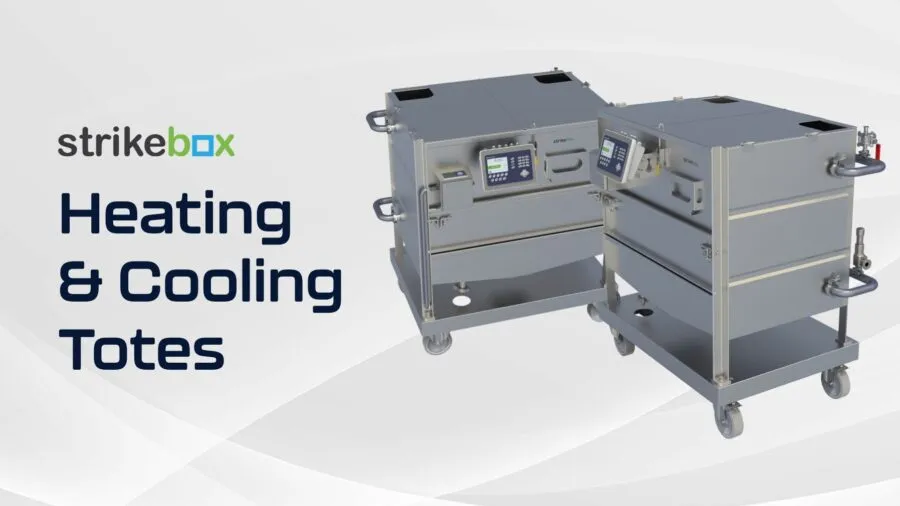 strikebox heating and cooling totes graphic