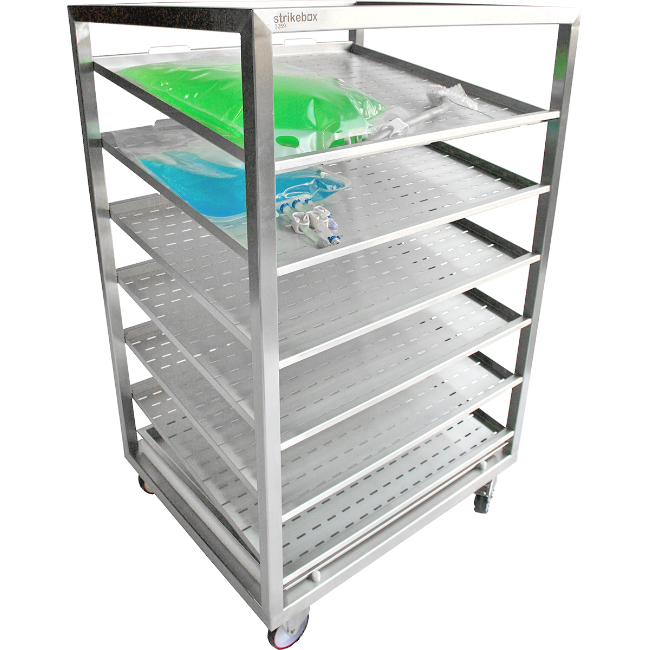 trolley with 2 shelves occupied