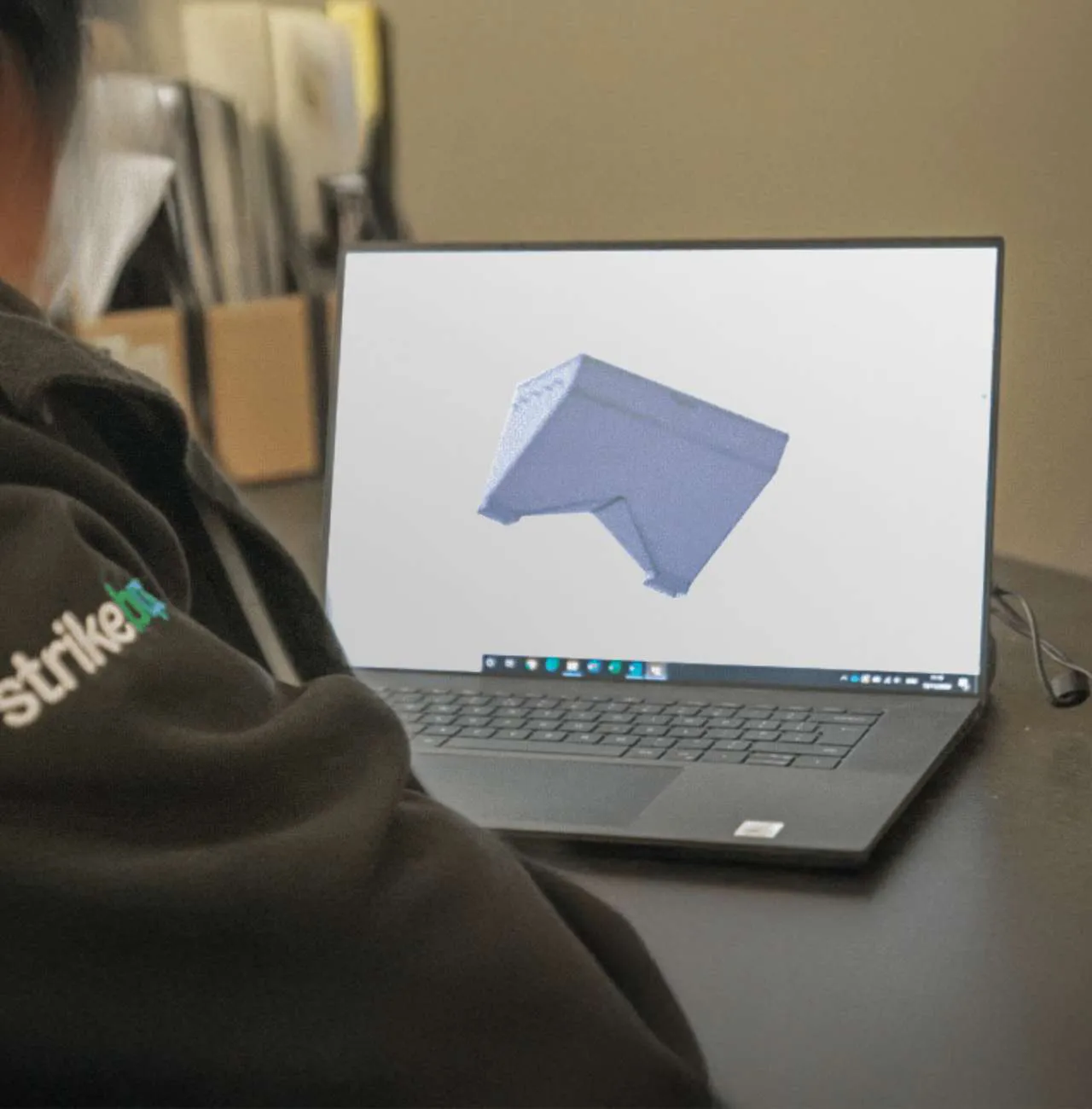 3d rendering on computer laptop