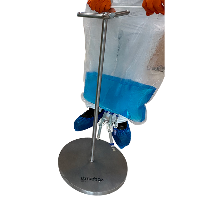 bag stand fixed in operation