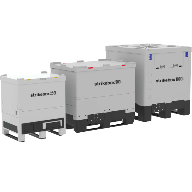 strikebox 250l 500l 1000l plastic cleanroom tote