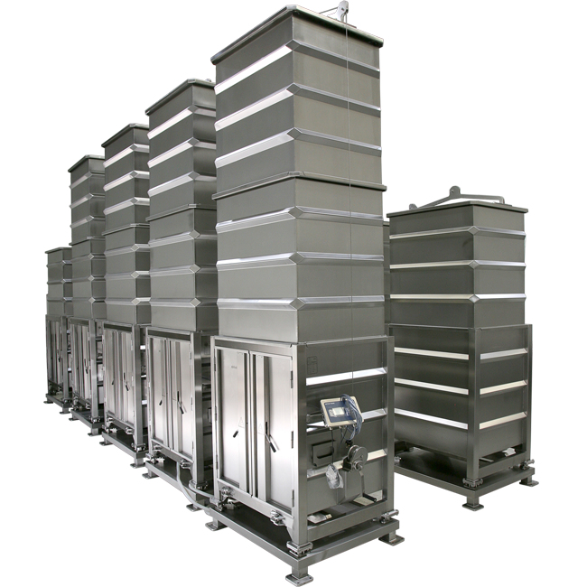 vertical fixed tote row