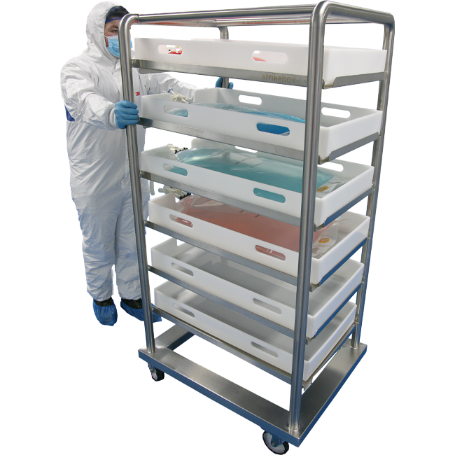 harvest trolley stacked