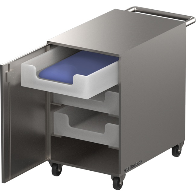 bag cabinet with shelf open