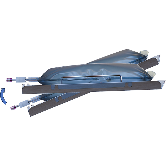 tilting shelf trolley movement graphic